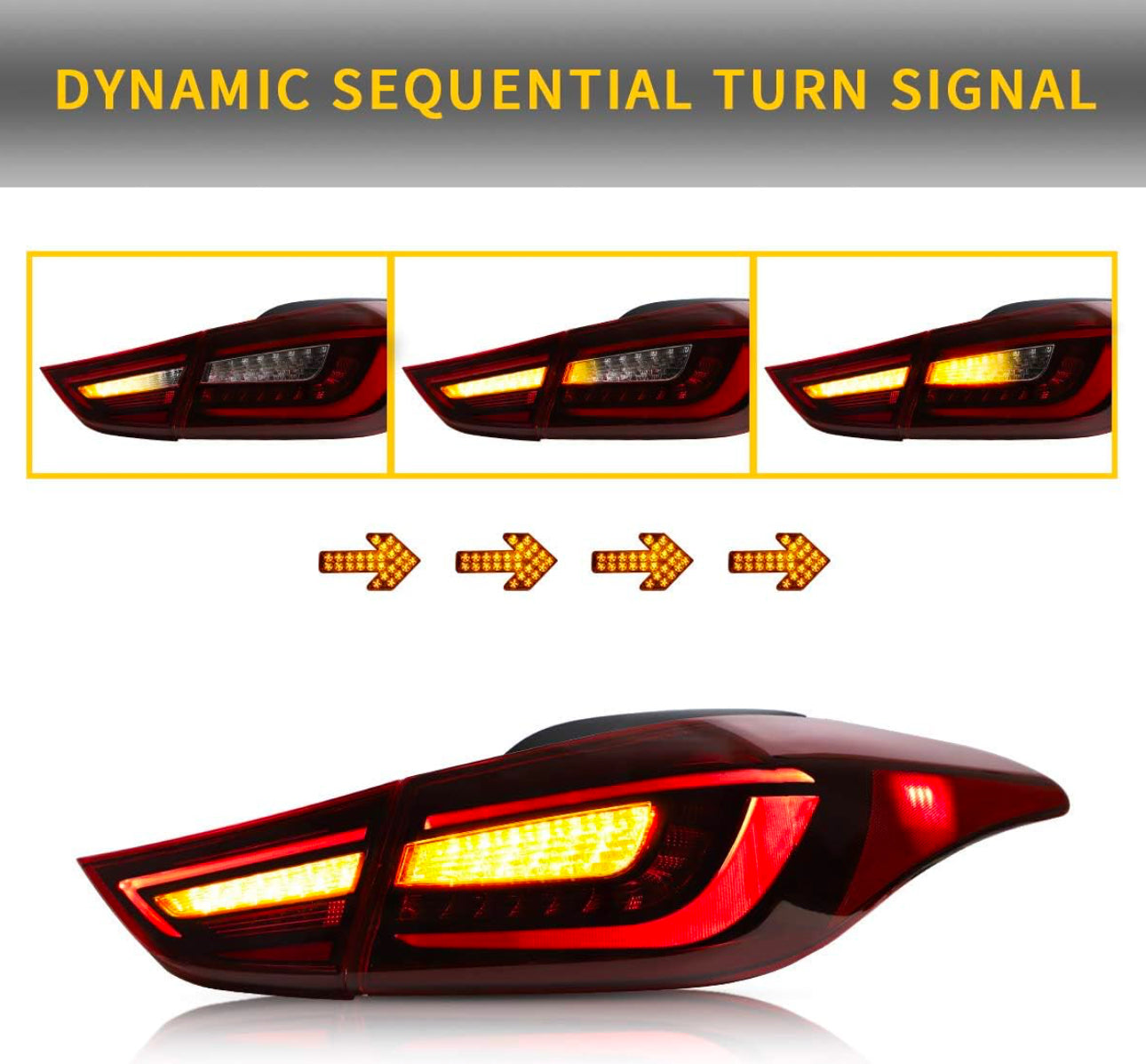 2011 to 2016 Hyundai Elantra does Not fit Hatchback Rear Tail Lamps reverse Taillights Luces Traseras micas Calaveras
