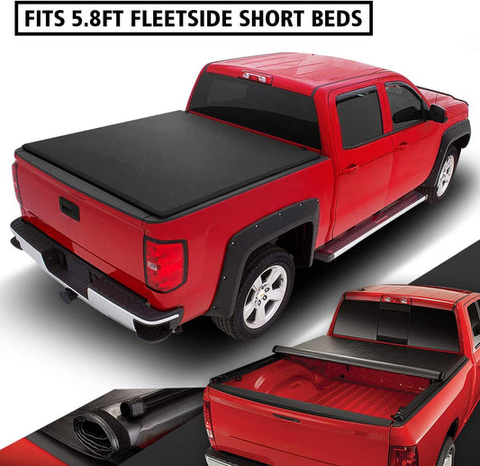 2009 to 2018 Dodge Ram 5.7ft Soft Vinyl Roll Up Tonneau Cover Compatible with Fleet-side Bed Tapa Suave enrollable