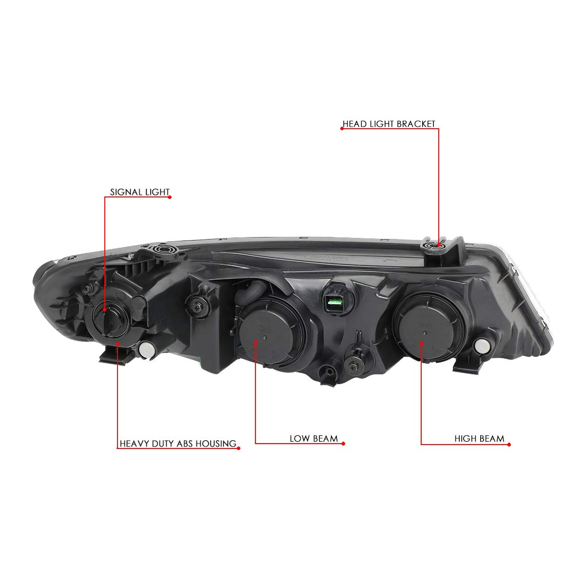 2011 to 2013 Kia Forte and Forte Koup chrome housing Clear Reflector Headlamps Headlights Faros Focos luces micas