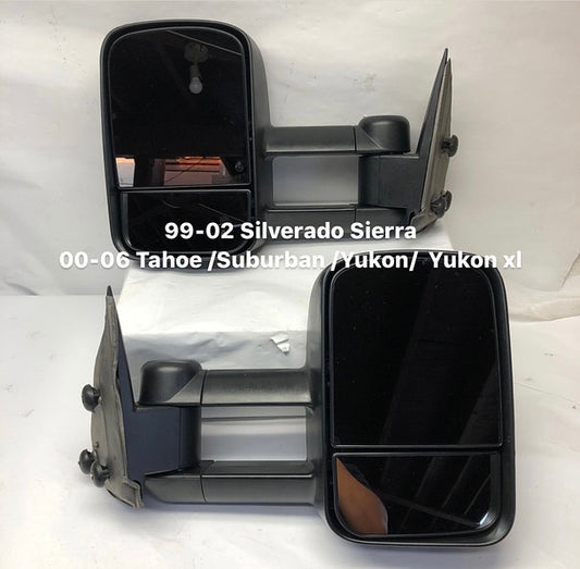 1999 to 2006 Chevy Silverado Tahoe Suburban Escalade GMC Sierra Yukon Towing Mirrors Espejos de remolque Retrovisores