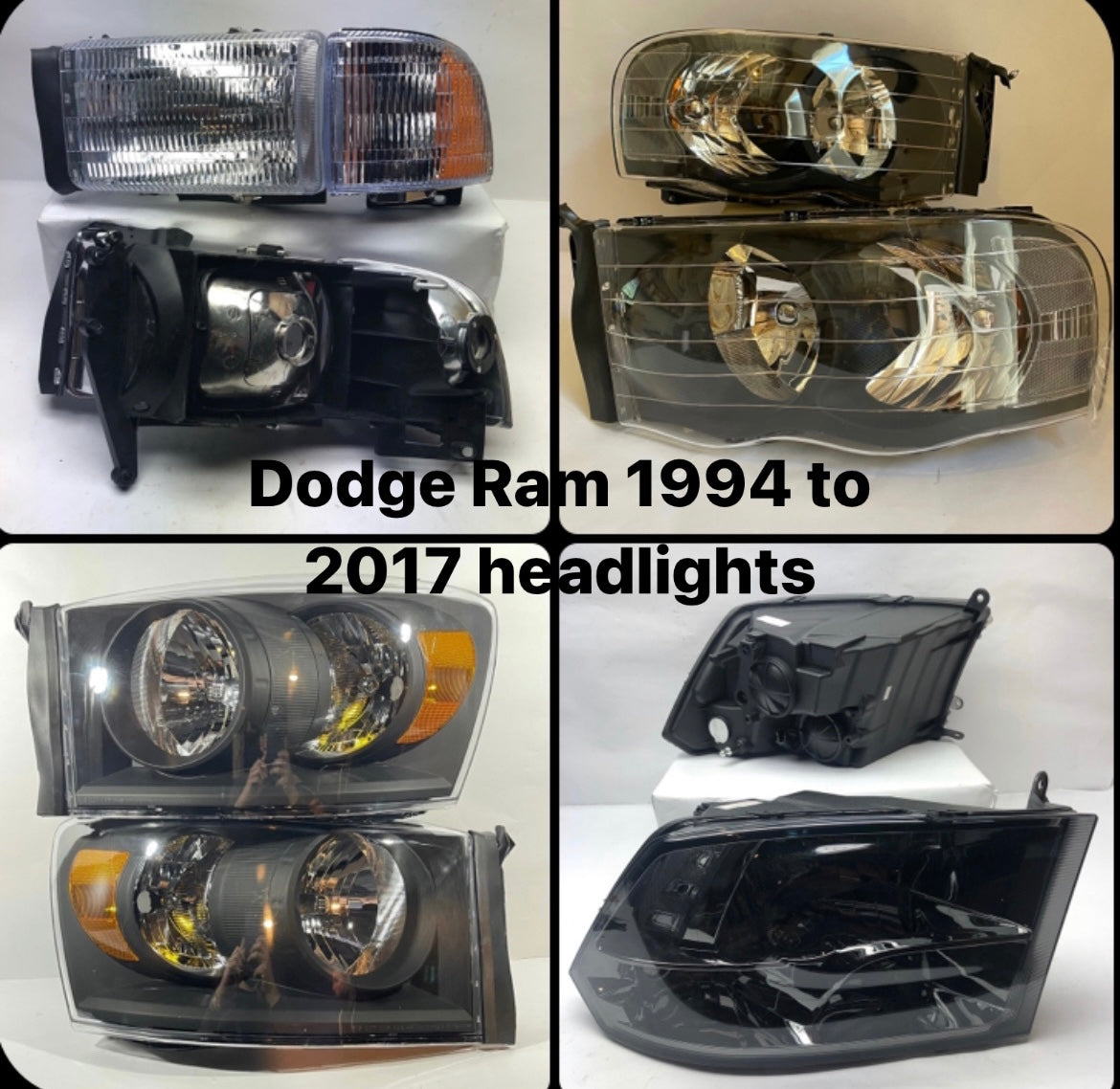 Dodge Ram Headlights faros focos Luces delanteras micas