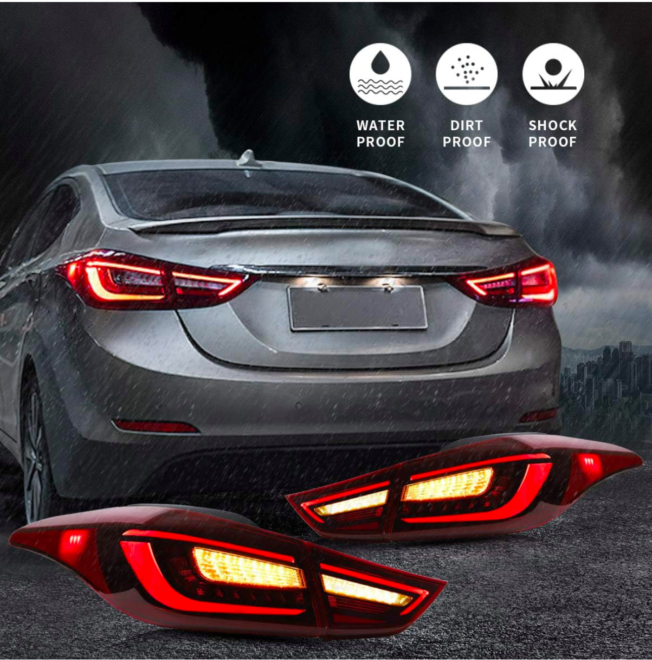2011 to 2016 Hyundai Elantra does Not fit Hatchback Rear Tail Lamps reverse Taillights Luces Traseras micas Calaveras