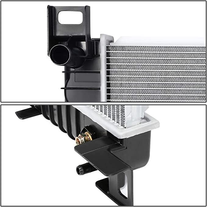 DNA Motoring OEM-RA-2334 28'' Radiator Compatible with 99-07 Escalade/Silverado/Sierra 1500 2500 / Suburban/Yukon, OE Style Aluminum Core Direct Fit Radiator, 1-5/16" Inlet / 1-9/16" Outlet