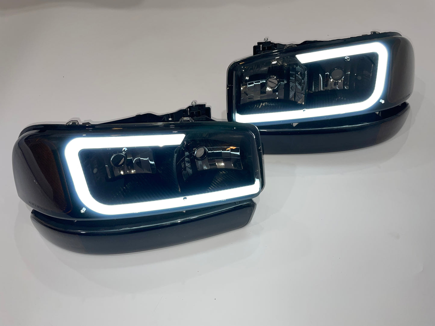 GMC Sierra Yukon led DRL C Style headlights faros focos luces micas 1999 2000 2001 2002 2003 2004 2005 2006