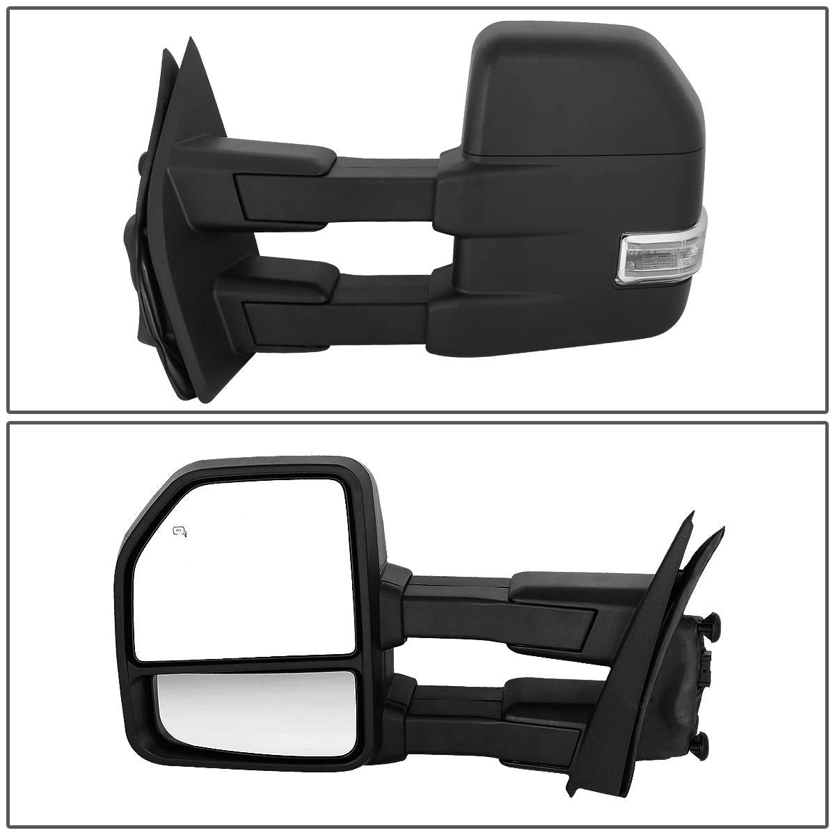 Ford F-150 Black Powered LED Heated Towing Mirrors Espejos De Remolque 22 pin plug 2015 2016 2017 2018