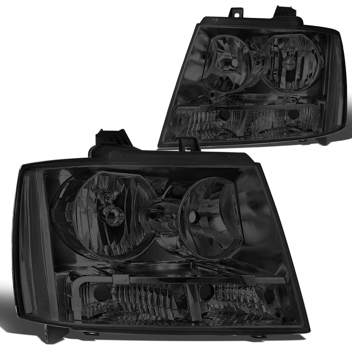 Chevy Tahoe Suburban Avalanche Smoked Housing Headlights Headlamps Faros Focos Luces 2007 2008 2009 2010 2011 2012 2013 2014   200