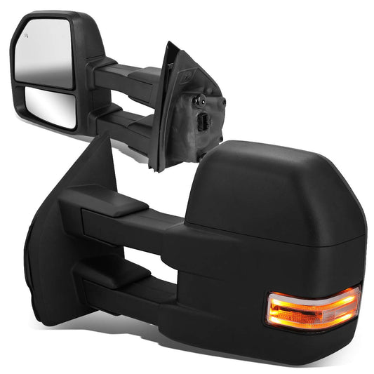 Ford F-150 Black Powered LED Heated Towing Mirrors Espejos De Remolque 22 pin plug 2015 2016 2017 2018
