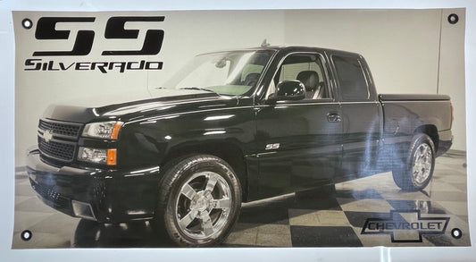 Chevy Silverado SS (Super Sport) Vinyl Poster Banner calcomania 32x16.8 inches