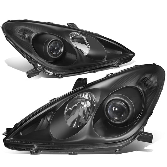 Pair of Halogen Headlights Projector Low Beam Compatible with 2004 2005 2006 Lexus ES330 Black Clear