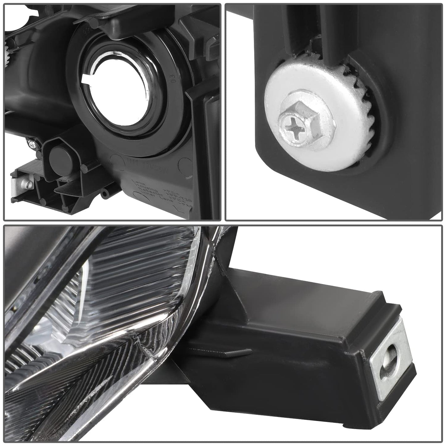 Pair of Halogen Headlights Projector Low Beam Compatible with 2004 2005 2006 Lexus ES330 Black Clear