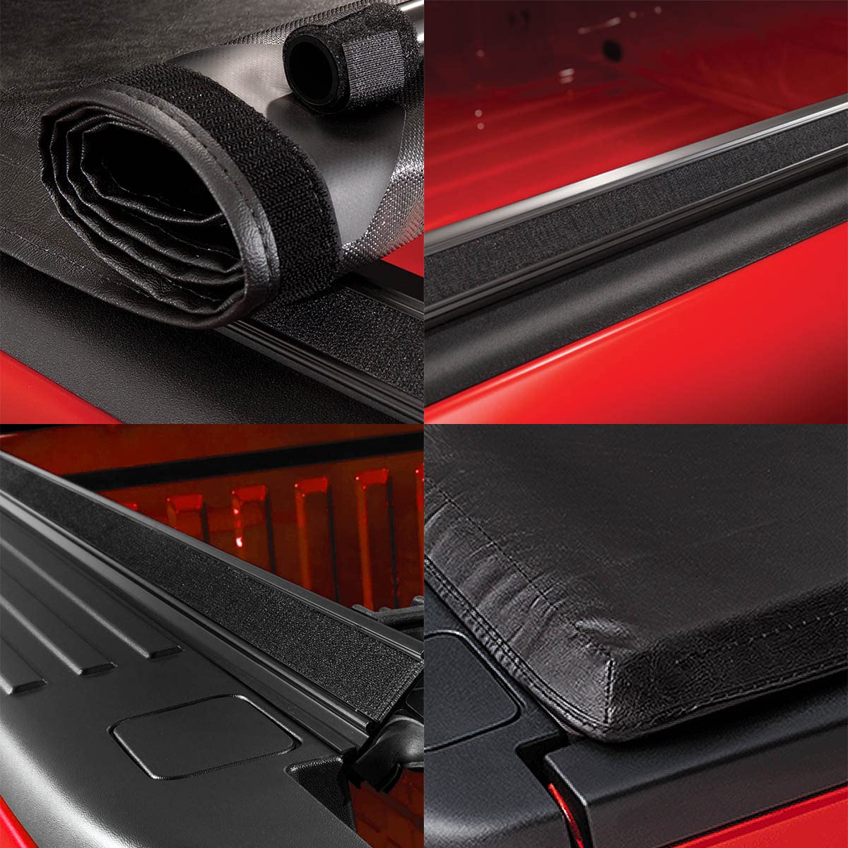 Truck Bed Soft Vinyl Roll-Up Tonneau Cover Compatible with Ford F-150 5.5ft bed size only 2004 2005 2006 2007 2008 2009 2010 2011 2012 2013 2014