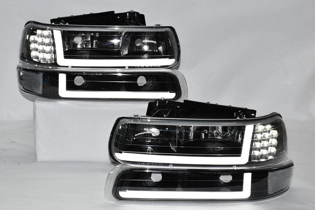 99-02 Chevy Silverado 00-06 Chevy Tahoe suburban led drl headlights faros focos luces micas 1999 2000 2001 2002 2003 2004 2005 2006