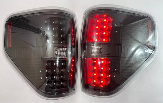09-14 Ford F-150 black housing LED taillights micas Calaveras luces traseras 2009 2010 2011 2012 2013 2014
