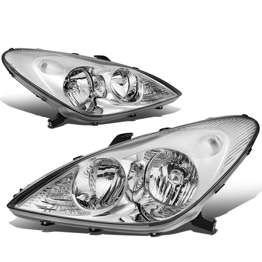 Lexus ES300 and ES330 Chrome Housing Clear Lenses Headlamps Headlights Faros Focos Luces Traseras Micas for 2002 2003 2004