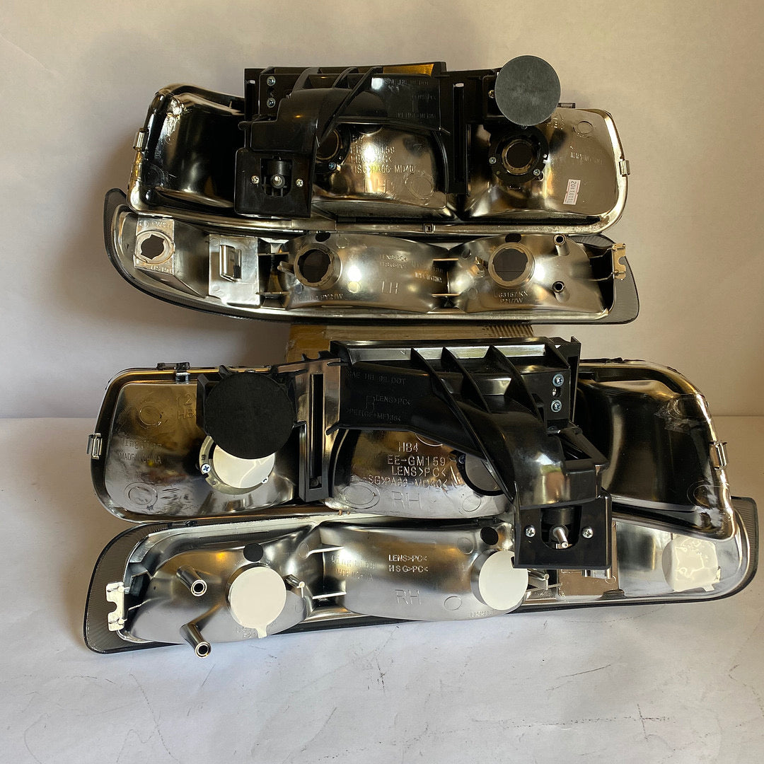 Chevy Silverado Tahoe Suburban Smoked Housing Amber Reflector Headlights Faros Focos Luces Micas For 1999 2000 2001 2002 2003 2004 2005 2006