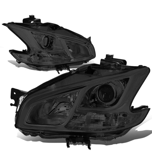 Nissan Maxima Halogen Models Only Smoked Housing Headlamps Headlights Faros Focos Luces Micas 2009 2010 2011 2012 2013 2014