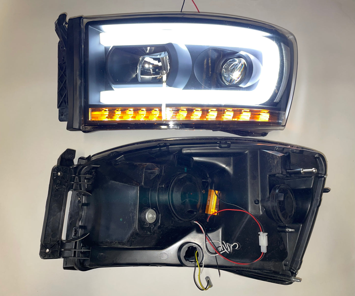 Dodge Ram 1500 2500 3500 Black Housing Clear Lenses DRL LED blinker projector Headlights faros focos luces micas 2006 2007 2008 2009