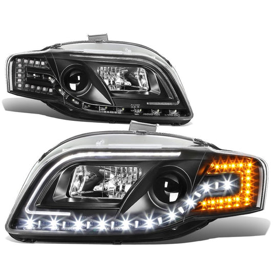 Audi A4 S4 Projector LED Drl Headlamps Headlights Faros Focos Luces 2006 2007 2008