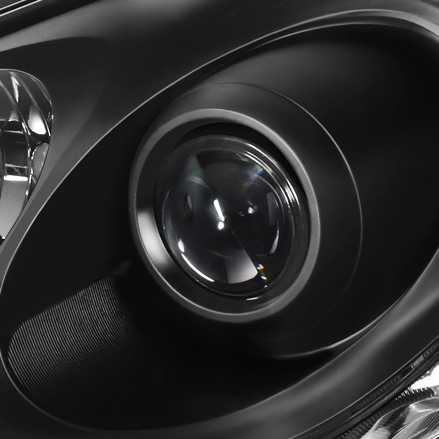 Pair of Halogen Headlights Projector Low Beam Compatible with 2004 2005 2006 Lexus ES330 Black Clear