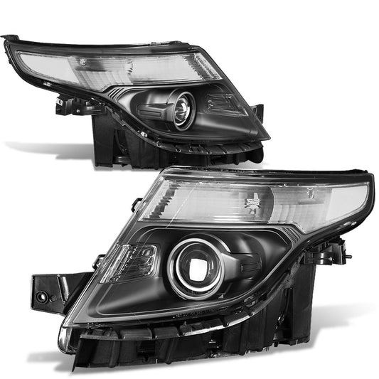 Ford Explorer Black Housing Headlamps Headlights Faros Focos Luces Micas 2011 2012 2013 2014 2015