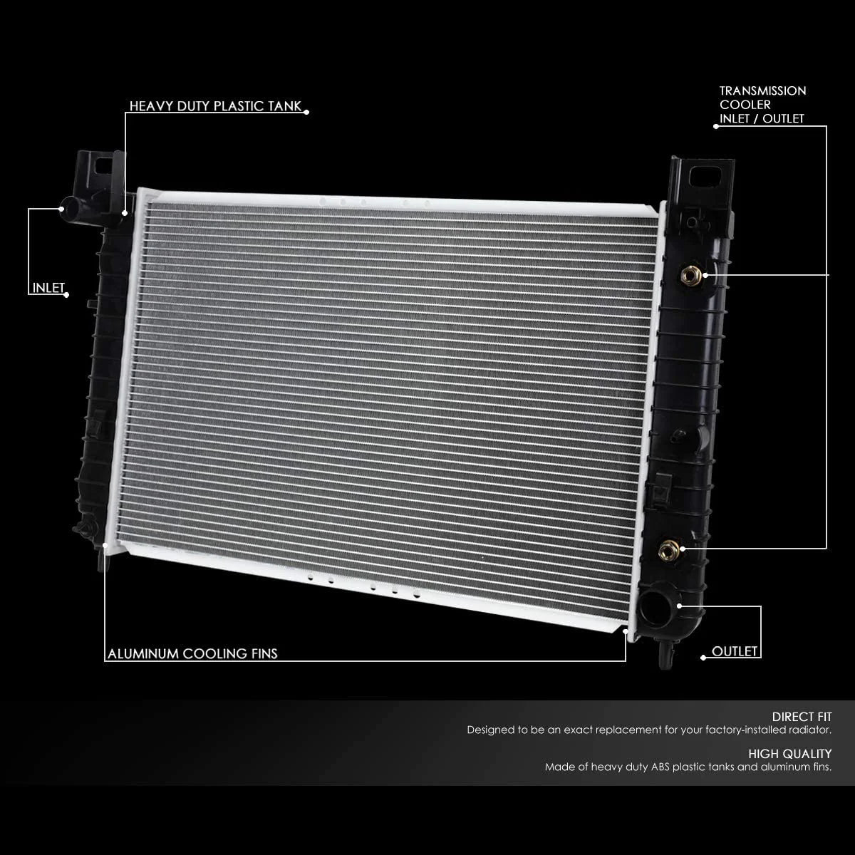 1-Row Cooling Radiator Compatible with Silverado Sierra Yukon Tahoe Suburban 4.3L 4.8L 5.3L AT Aluminum Core 1999 to 2007