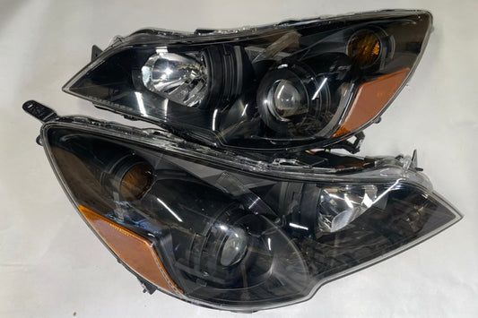 Black Housing Amber Corner Projector Headlights Replacement For Legacy Outback 2010 to 2014