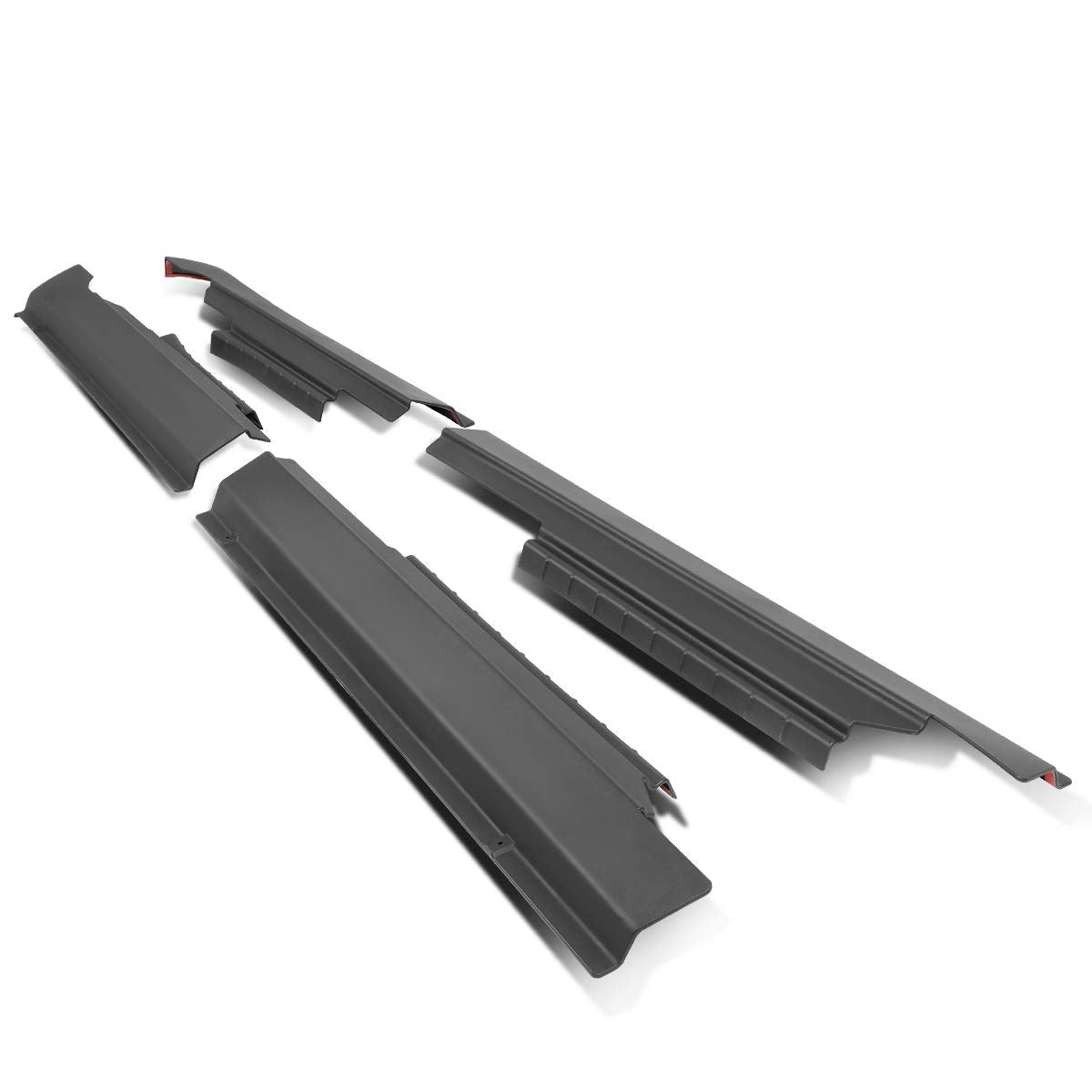 Matte Black Textured Rocker Panel Sill Plate Cover Trim Compatible with Dodge Ram 1500 2500 3500 Crew Cab 2009 2010 2011 2012 2013 2014 2015 2016 2017 2018 2019 2020
