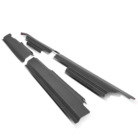 Matte Black Textured Rocker Panel Sill Plate Cover Trim Compatible with Dodge Ram 1500 2500 3500 Crew Cab 2009 2010 2011 2012 2013 2014 2015 2016 2017 2018 2019 2020