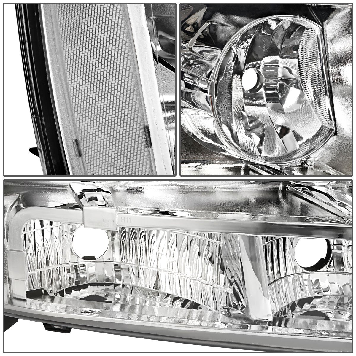 Chevy Tahoe Suburban Avalanche Chrome Clear Headlamps Headlights Faros focos Luces Micas 2007 2008 2009 2010 2011 2012 2013 2014