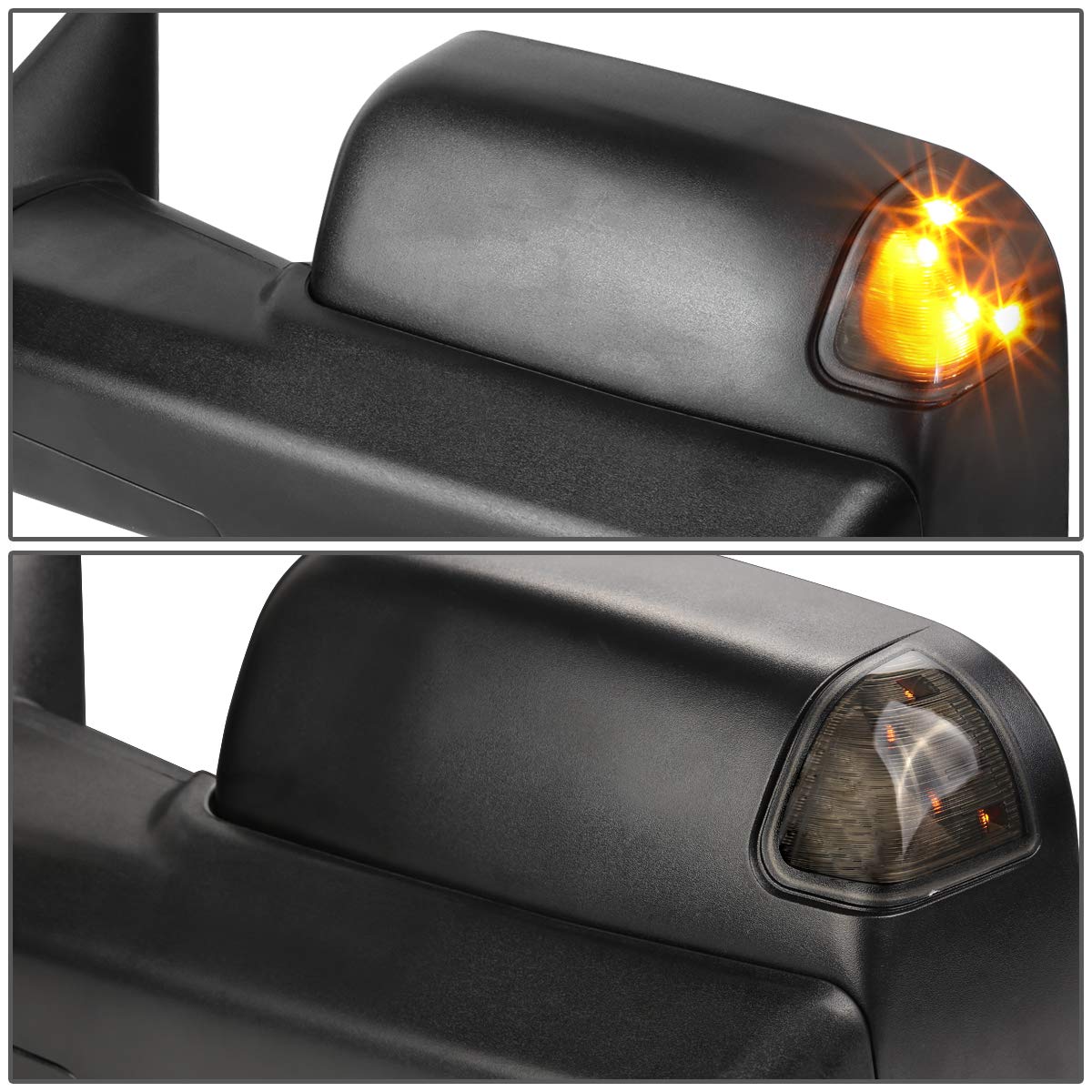 Dodge Ram Pair of Black Powered Heated Towing Side Mirrors with Turn Signal and Puddle Light Espejos De Remolque 2009 2010 2011 2012 2013 2014 2015 2016