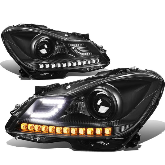 Mercedes C-Class W204. Fits OEM HID Headlight Models Only Headlamps Headlights faros focos luces micas 2012 2013 2014 2015