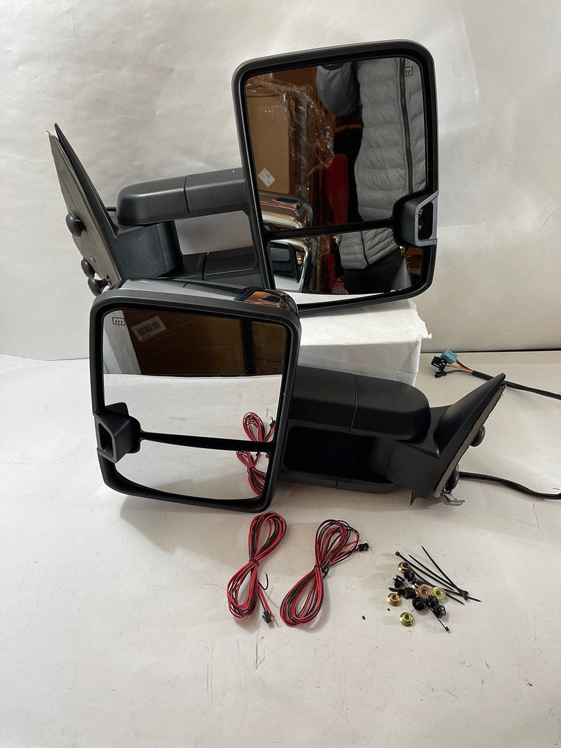 Chevy Silverado GMC Sierra Chrome Smoked led reverse light powered heated Towing Mirrors Espejos de Remolque Retrovisores 2003 2004 2005 2006