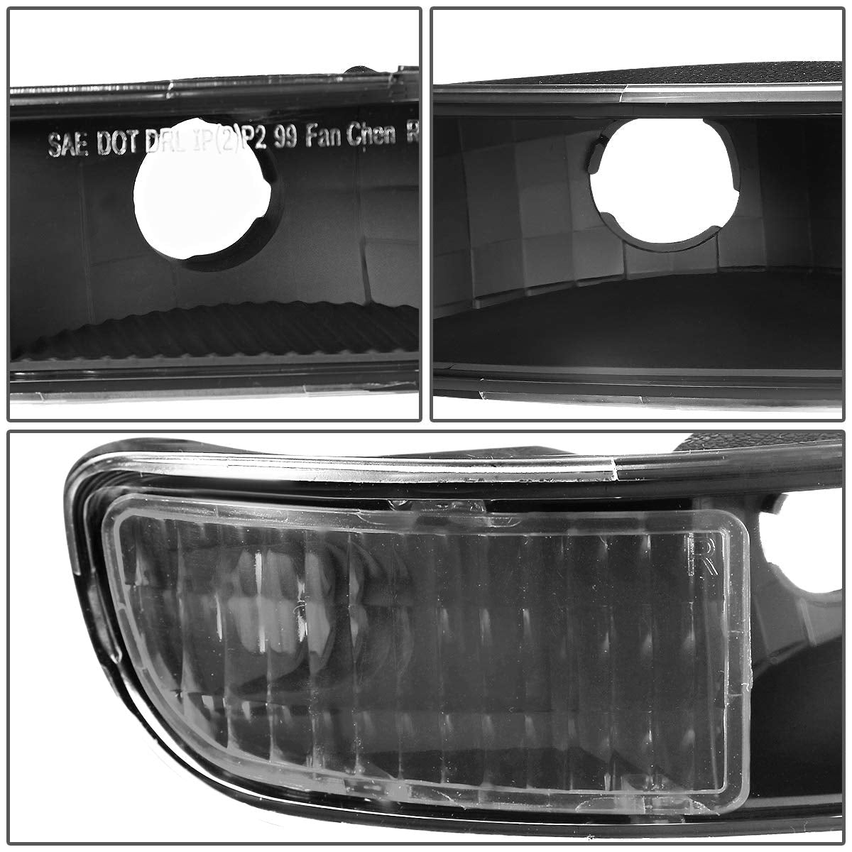 GMC Sierra Yukon black housing Clear Reflector LED DRL C Style Bar headlights faros focos luces micas 1999 2000 2001 2002 2003 2004 2005 2006 2007