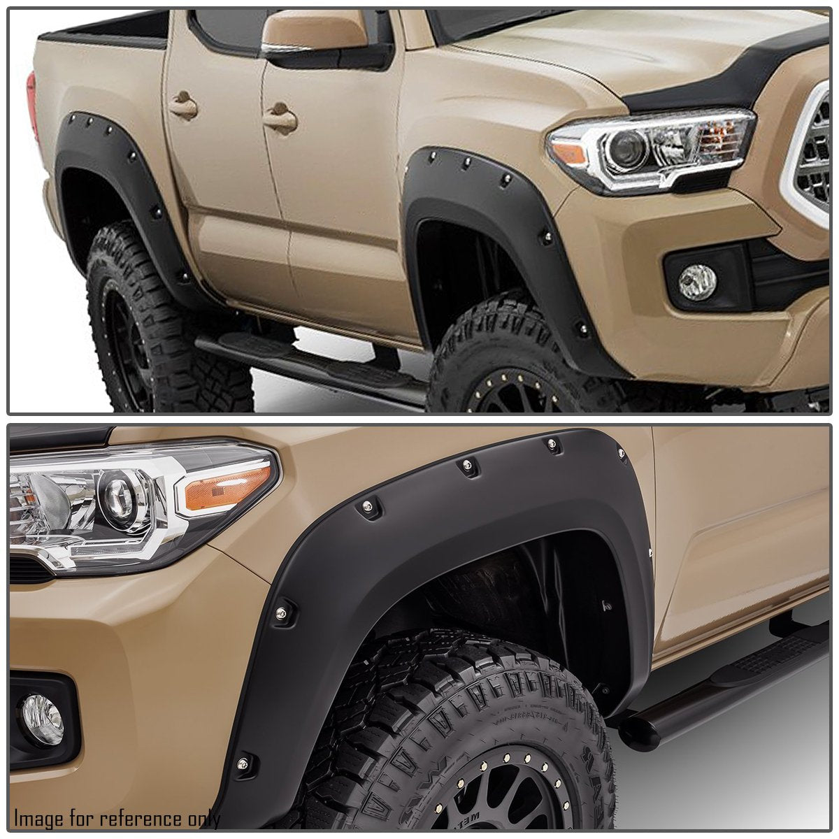 Toyota Tacoma 5ft bed size only Plastic Fender Wheel Flares Compatible with 2016 and 2017